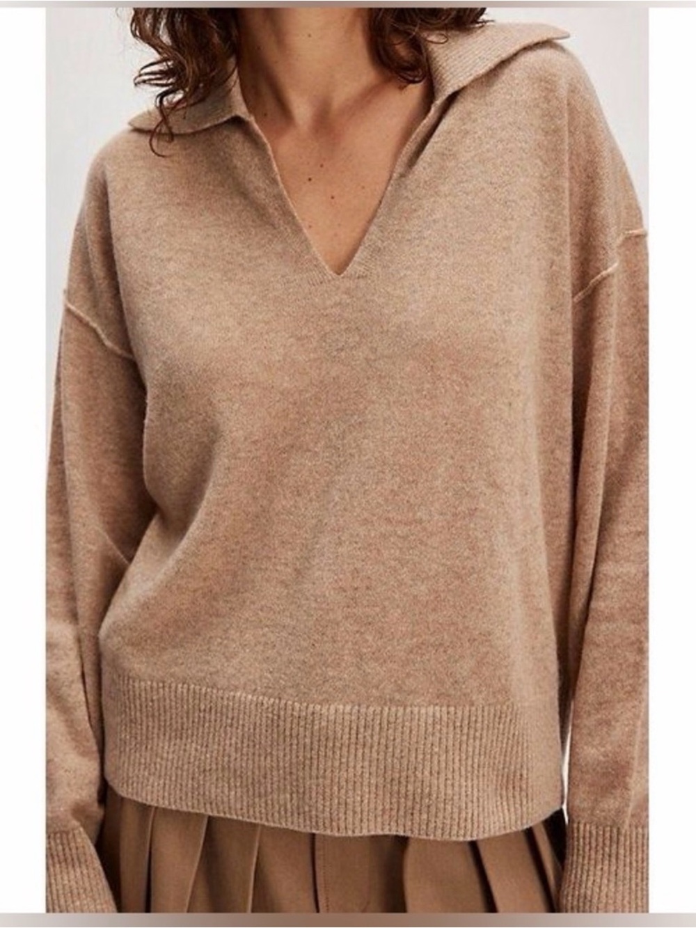 FREE PEOPLE Eloura Cashmere Henley Sweater